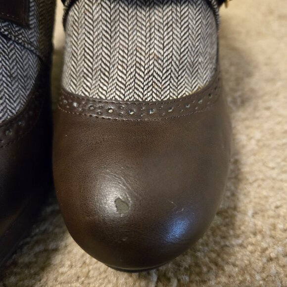 Dexflex Brown Saddle Tweed Heel Oxford Stiletto Ankle Boot - Picture 4 of 6